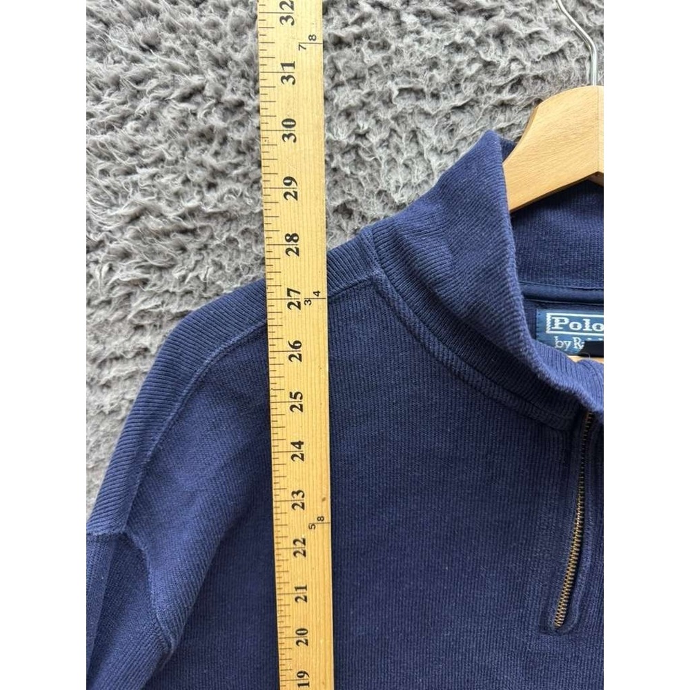 Polo Ralph Lauren Estate-Rib Quarter Zip Pullover Sweater Navy Blue Mens Size XL - Picture 8 of 10